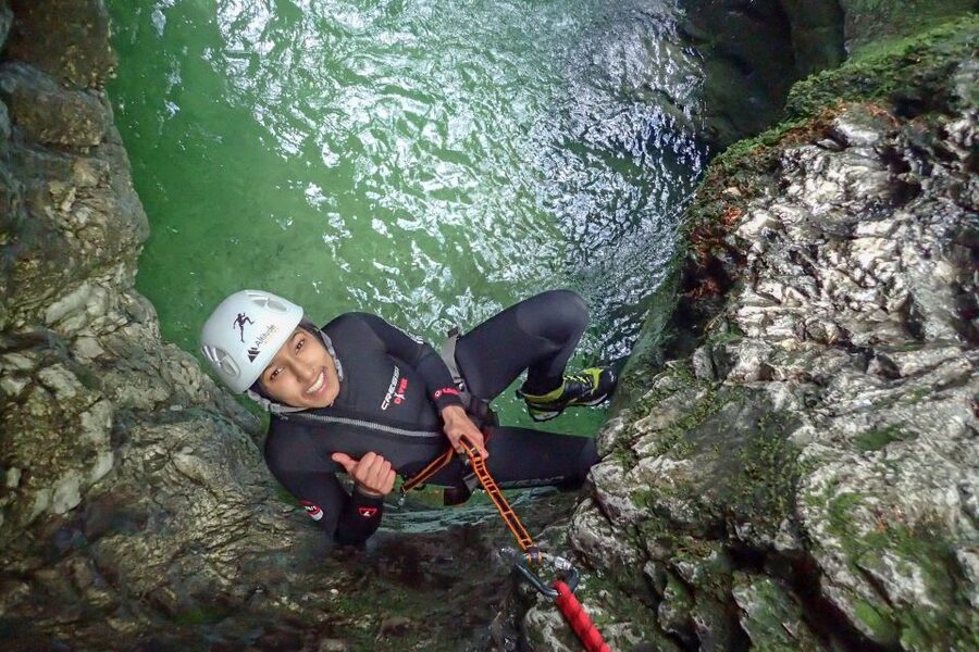 Bled: Guided Canyoning Tour with Transport - The safety briefing and first walk