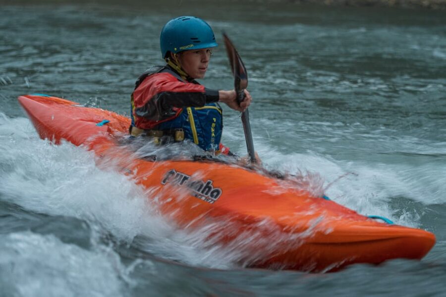 Bled: Sava River Kayaking Tour - Getting fitted out beside the river