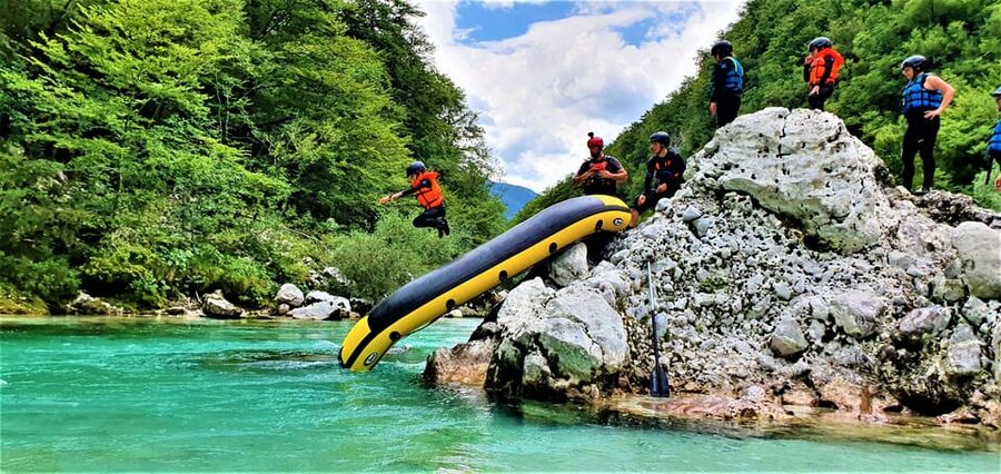 Bovec: Adventure Rafting on Emerald River Soča + FREE photos - The Manhattan Rock jump is optional