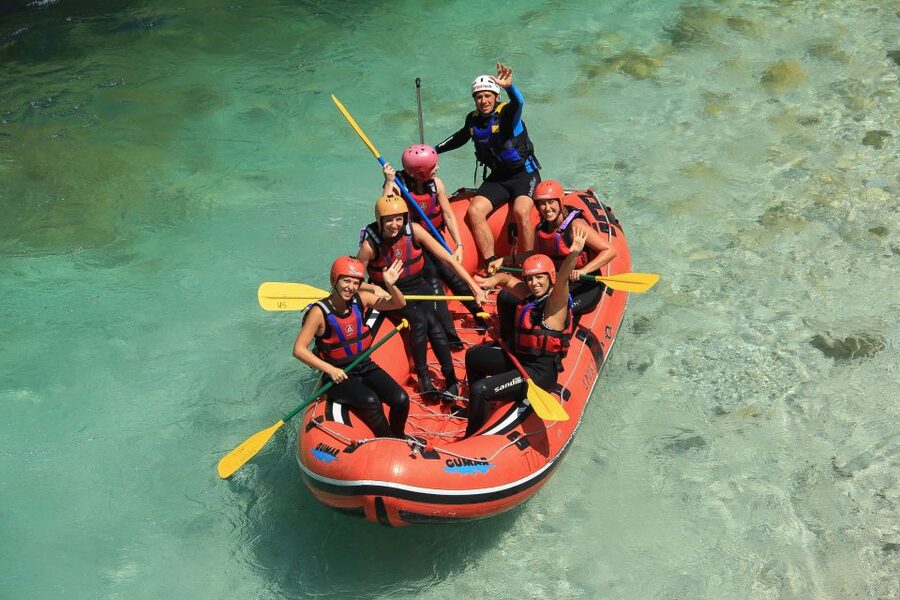 Bovec: Soča River Whitewater Rafting - A swim in the cold emerald water