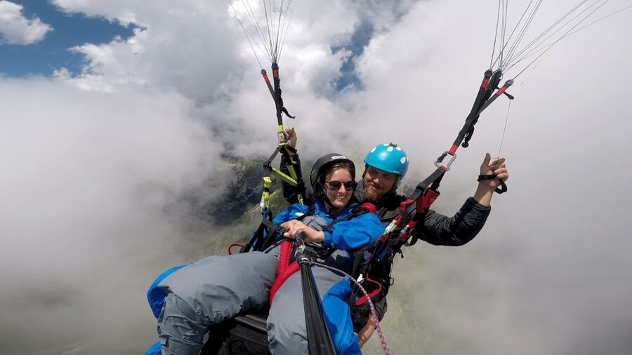 Bovec: Tandem paragliding in Julian Alps - Mangart: high takeoff, borderland views