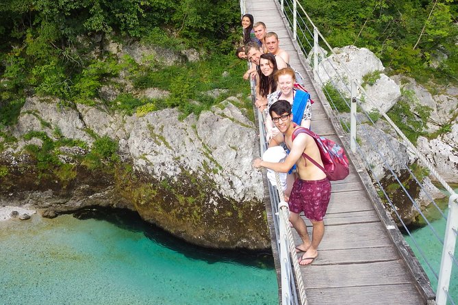 Emerald River Tour, Triglav National Park & Soča valley Day Trip - Boka Waterfall brings scale to the Soča Valley