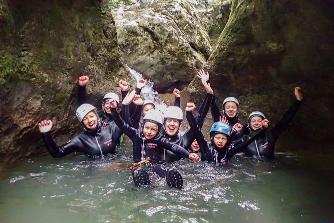 Family Canyoning near Lake Bled - Getting fitted for the canyon