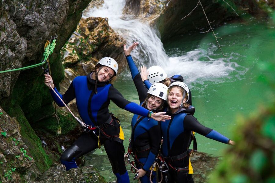 Lake Bled: Bohinj Valley Canyoning Tour with Photos - Changing into gear at the canyon entrance