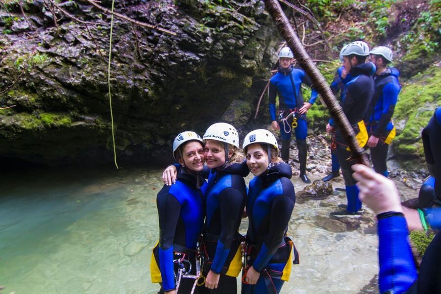 Lake Bled: Canyoning Excursion With Photos - Hiking, climbing, and entering the gorge