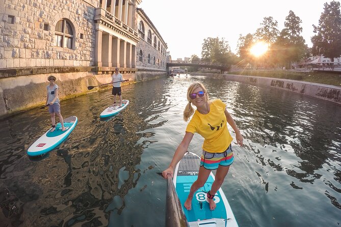 Ljubljana Stand-Up Paddle Boarding Lesson and Tour - Paddling from Špica toward the city center
