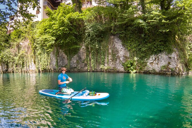 Private Half Day Stand-up Paddle Boarding on the Soča River - A beach break with fruit and potato chips