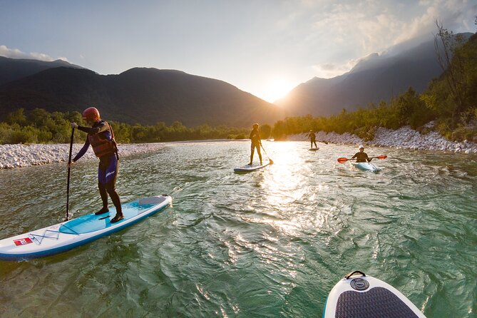 Soca Whitewater Stand-up Paddle Boarding Small Group Adventure - Finishing downstream and returning to Bovec