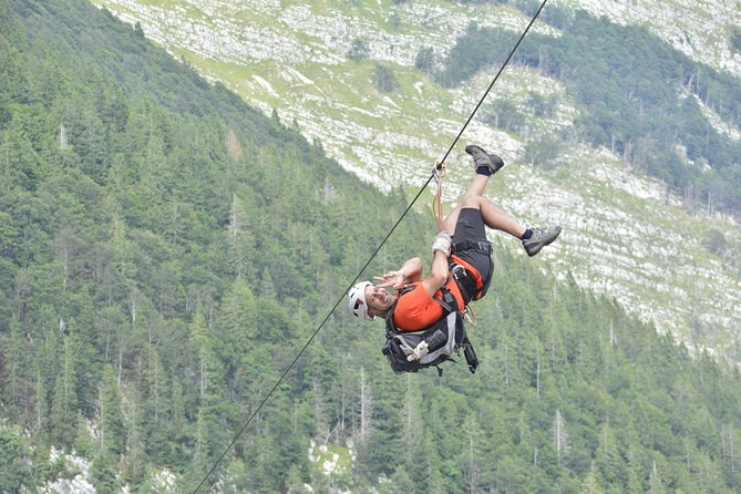 ZIPLINE Kanin Bovec - Learning the system on the practice zipline